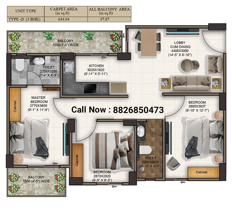 Type1-3bhk