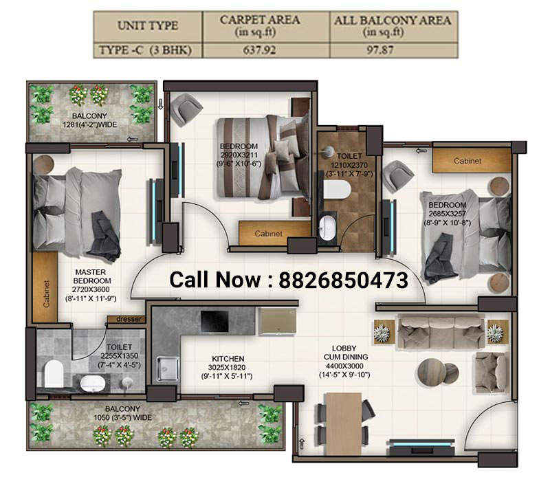 Type3-3bhk